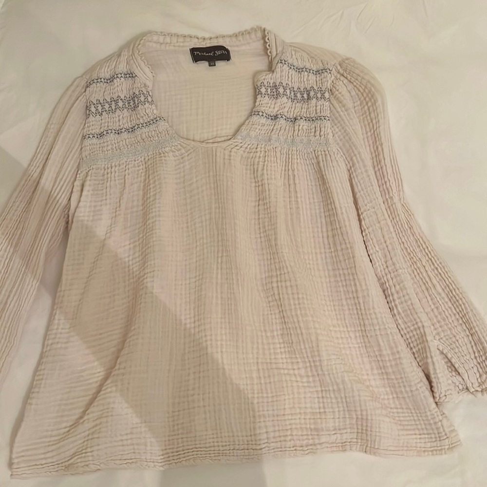 Michael stars xs gauze cream top